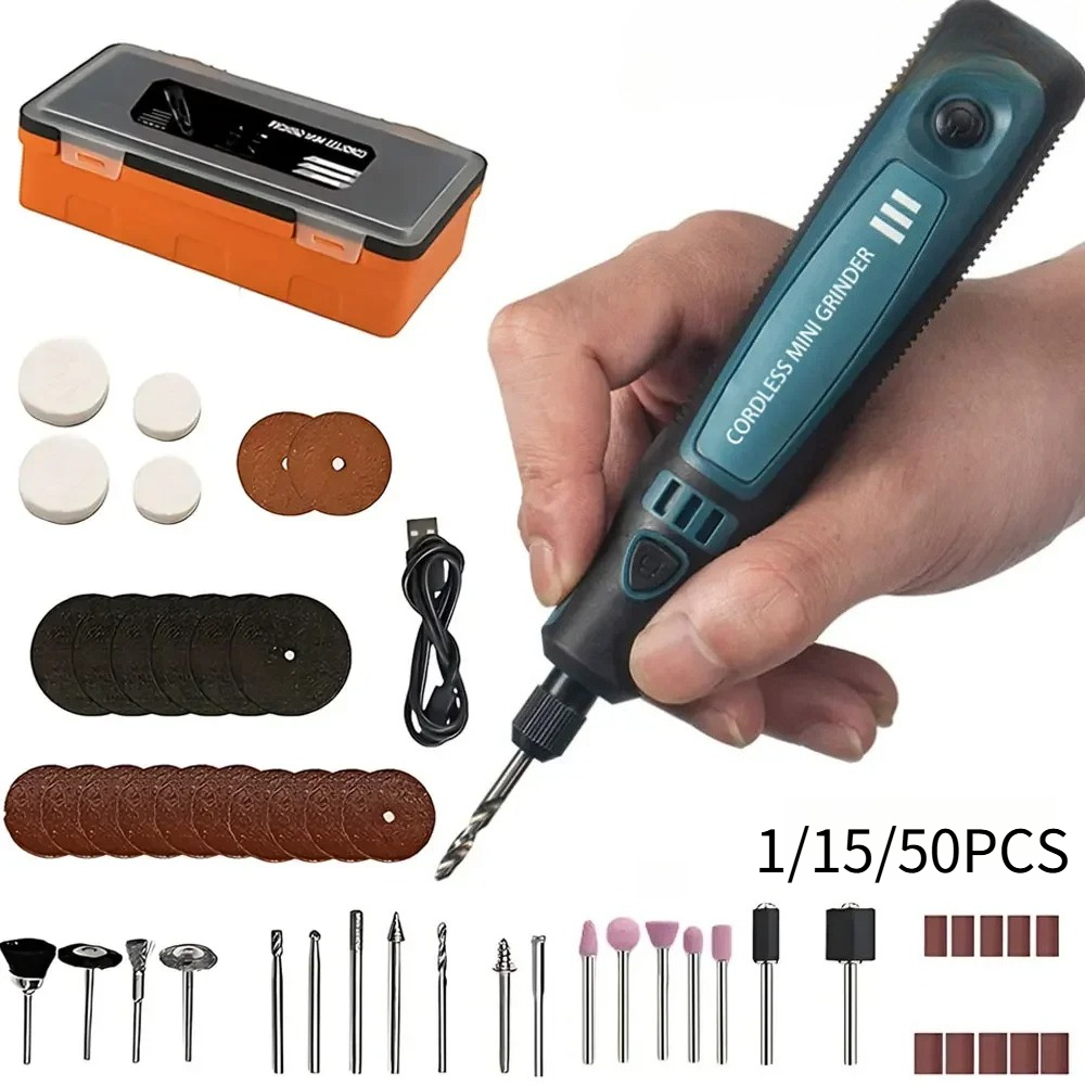 Kit Power Tools - Bezprzewodowa elektryczna szlifierka USB, przenośny zestaw