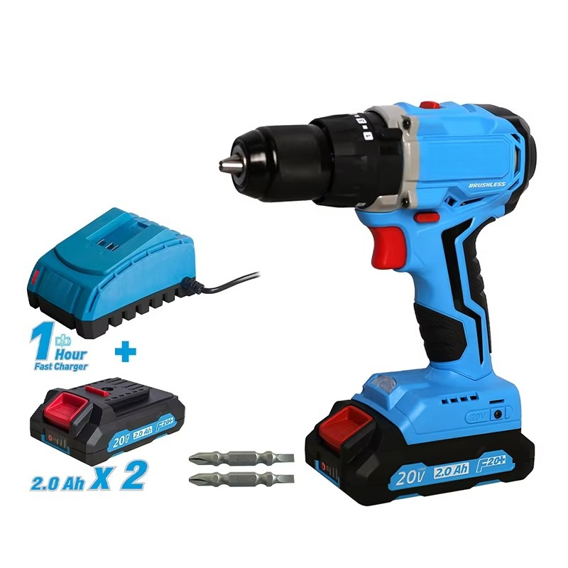 Kit Power Tools - Zestaw elektronarzędzi: wiertarko-wkrętarka akumulatorowa 20V, bezszczotkowa,