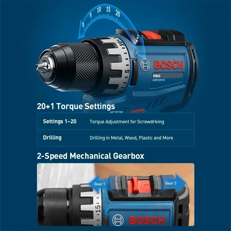 BOSCH GSR12V-31 Bezprzewodowy  – Kit Power Tools recenzja i cena