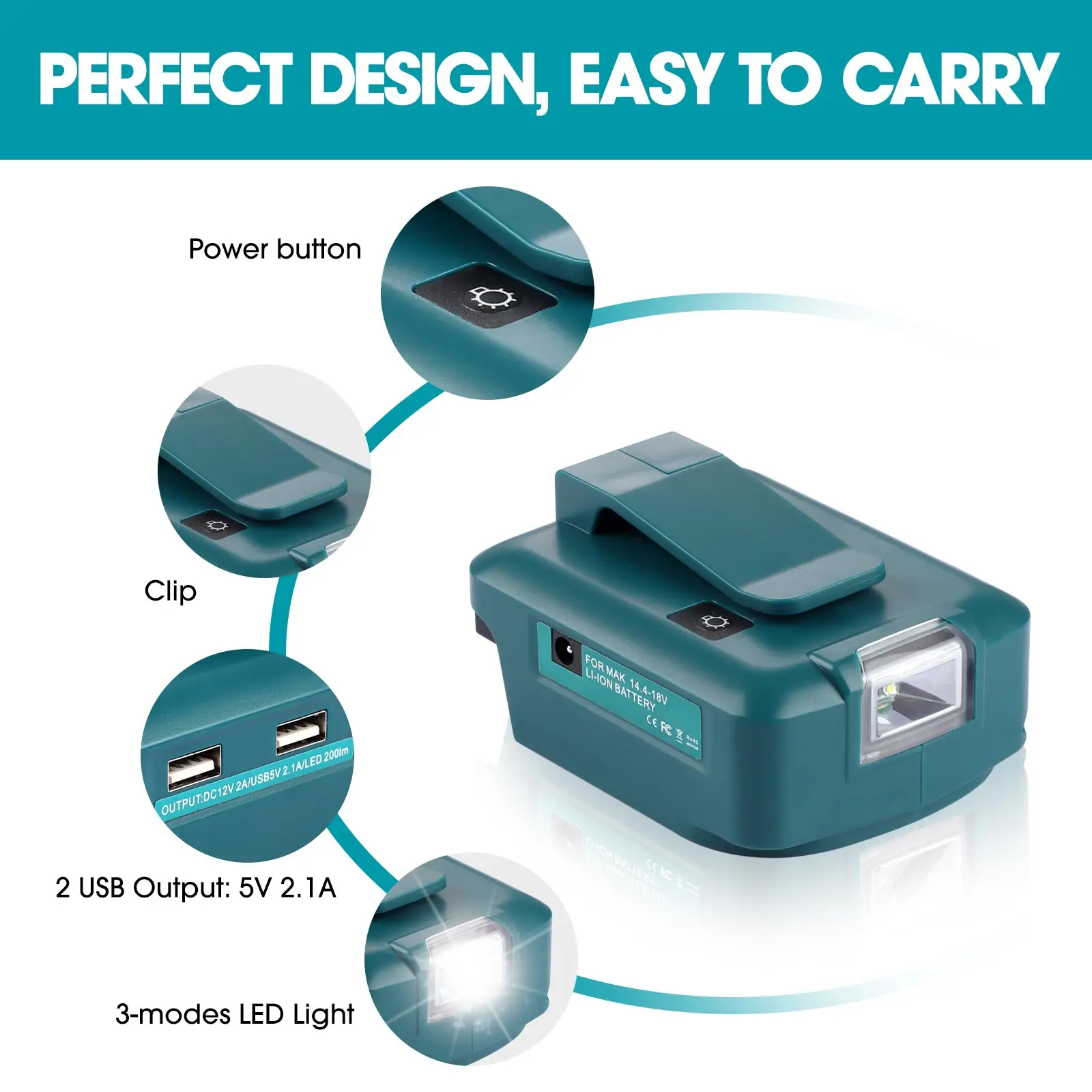 Adapter ze światłem z Type-c+U – Power Tools Types recenzja i cena